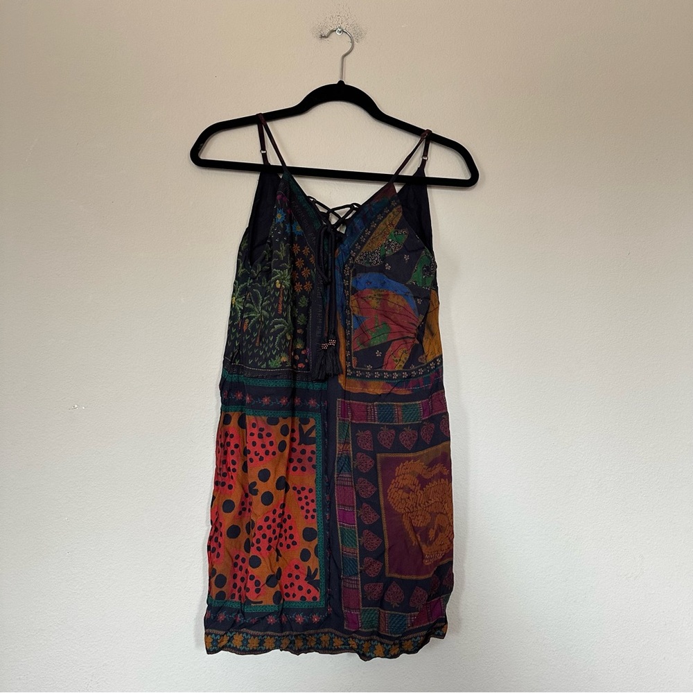 FARM Rio Black Multi-Color Patchwork Mini Dress - Picture 5 of 9